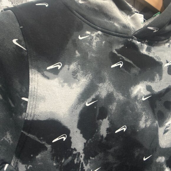 EUC Nike Youth  Black Grey White Hoodie w/ Upside Down Swoosh - Picture 7 of 15